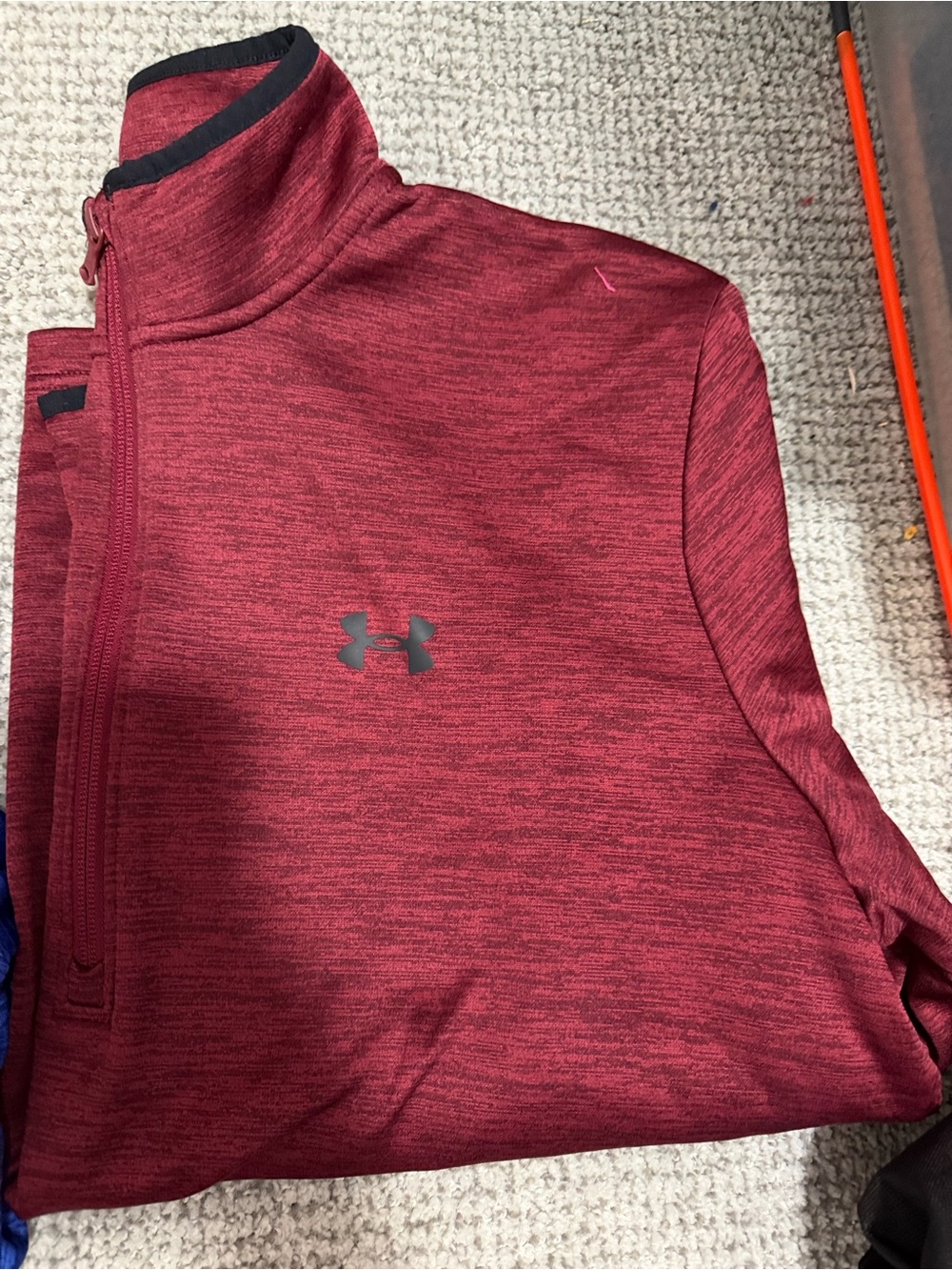 Under Armour Maroon Heather Quarter-Zip Pullover